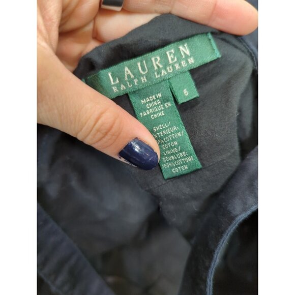 Lauren Ralph Lauren Women's Black Dress  Sleeveless Full Skirt Cotton Size 6 - Picture 6 of 6